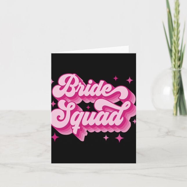 Bride Squad Retro Wedding Brautparty Bachelorett Karte (Vorderseite)
