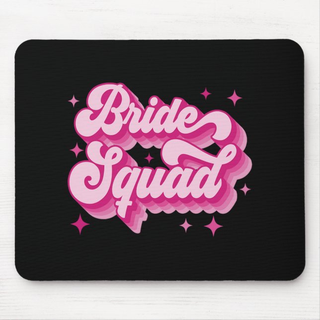 Bride Squad Retro Wedding Brautparty Bachelorett Mousepad (Vorne)
