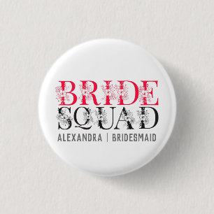 Bride Squad   Rosa Junggeselinnen-Abschied Bridesm Button