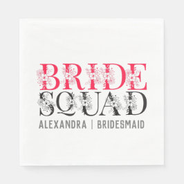 Bride Squad | Rosa Junggeselinnen-Abschied Bridesm Serviette
