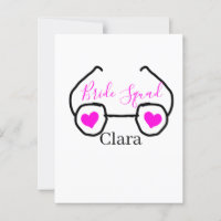 Bride Squad rosa schwarze Brille Herz Brautjungfra