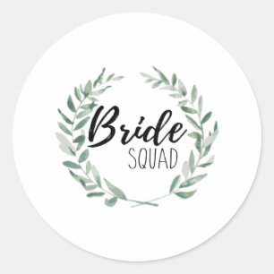 Bride Squad Runder Aufkleber