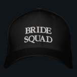 Bride Squad schwarz-weiße Typografie elegant Bestickte Baseballkappe<br><div class="desc">Bride Squad schwarz-weiß elegante Typografie bestickte Baseballkappe. Erhältlich in vielen Farben und Stilvarianten.</div>