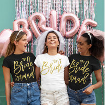 Bride Squad Shirt mit Imitate Gold Diamond Graphic