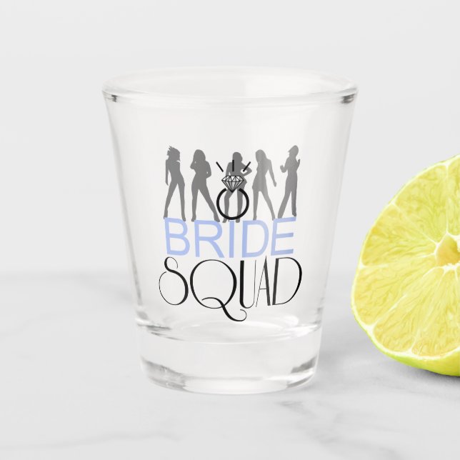 Bride Squad Silhouetten Black Blue ID252 Schnapsglas (Vorderseite)