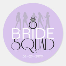 Bride Squad Silhouetten Black on Lites ID252 Runder Aufkleber