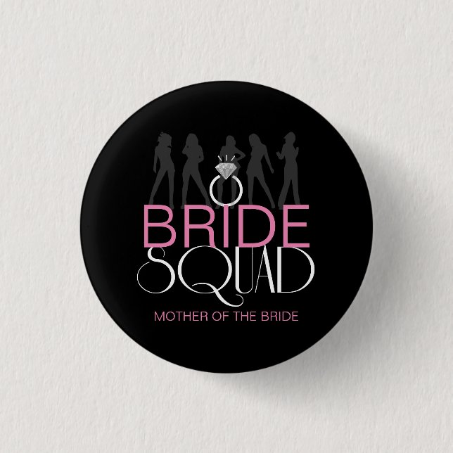 Bride Squad Silhouetten Weiß auf Dunkel ID252 Button (Vorderseite)
