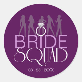 Bride Squad Silhouetten Weiß auf Dunkeln ID252 Runder Aufkleber