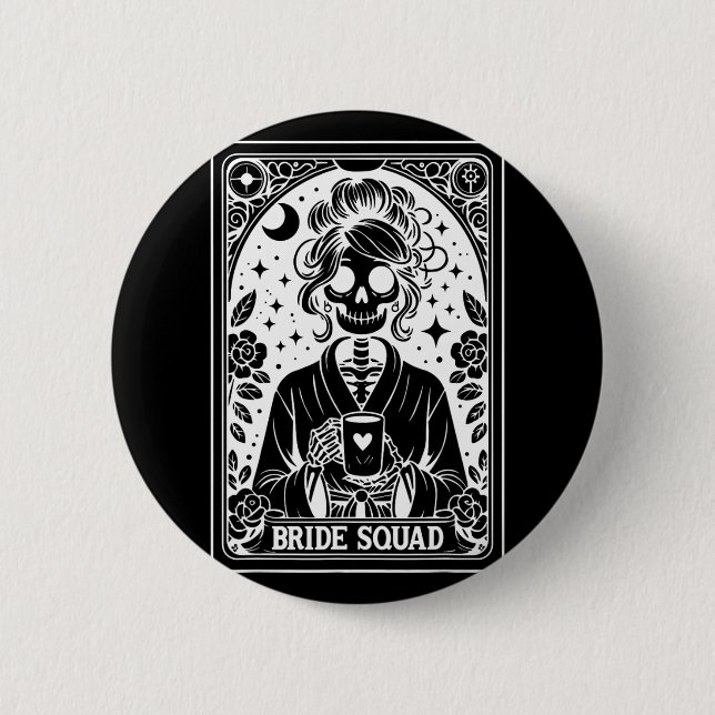 Bride Squad Tarot Card Bridge Coven Gothic Bachelo Button (Vorderseite)