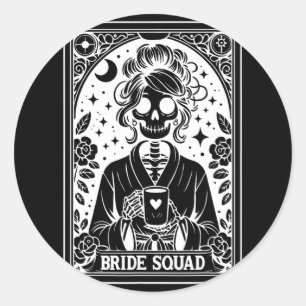 Bride Squad Tarot Card Bridge Coven Gothic Bachelo Runder Aufkleber