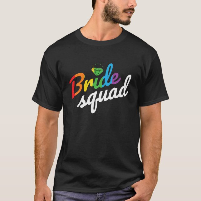 Bride Squad Tee - Lesbian Gay Wedding Diamond Rain (Vorderseite)