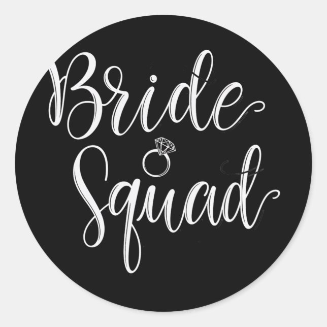Bride Squad Wedding Bridal Squad Party Bachelorett Runder Aufkleber (Vorderseite)