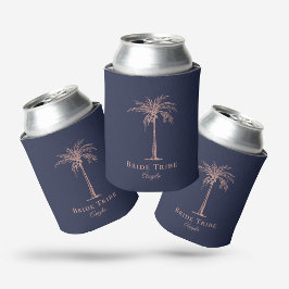 Bride Stam Navy Blue Rose Gold Palm Tree Custom Dosenkühler