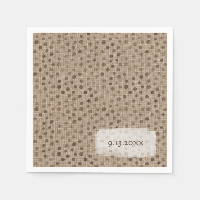Bride Stamm Braun Linen Dots DATE Wild Serviette (Vorderseite)