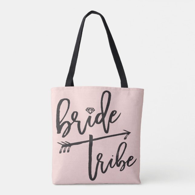Bride Stamm Bürste Diamond Brautparty Tote Beutel (Rückseite)