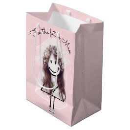 Bride Strichfigur-Mädchen mit Bridal Bouquet Mittlere Geschenktüte