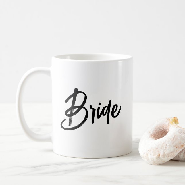 Bride Stylish Brush Script Kaffeetasse (Mit Donut)