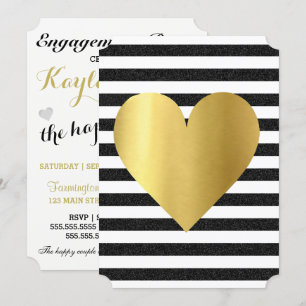 Bride Summer Love Black & Gold Soiree Lawn Party Einladung
