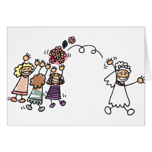 Bride Throws Bouquet bei Hochzeitsempfang