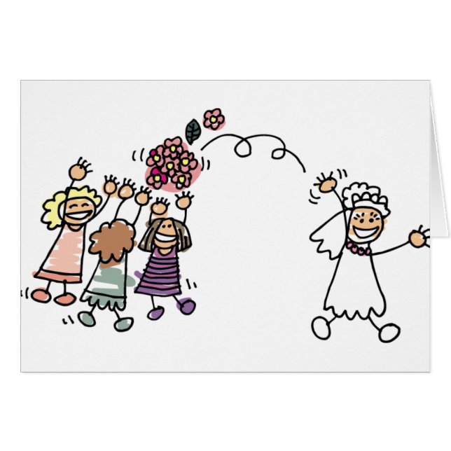 Bride Throws Bouquet bei Hochzeitsempfang (Vorderseite (Horizontal))