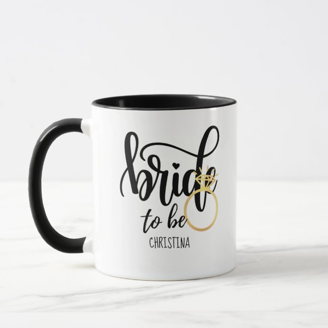 Bride-to-be Bachelorette Bridal mit eigener Marke Tasse (Links)