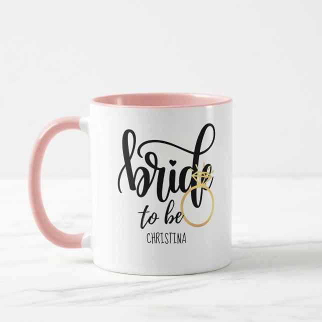 Bride-to-be Bachelorette Bridal mit eigener Marke Tasse (Links)