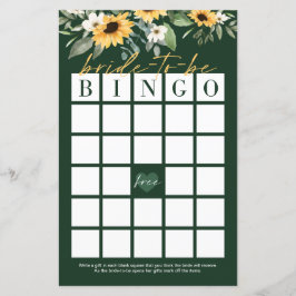 Bride-to-be Bingo Sonnenblumen Brautparty Spiel