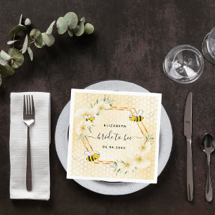 Bride to be blumengelbe Honigwabenkraube Brautpart Serviette