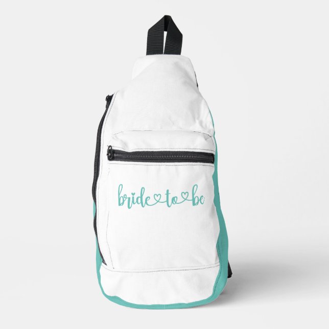 Bride-to-be Compact Aqua White Crossbody Bag (Vorderseite)