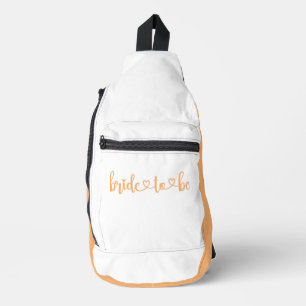 Bride-to-be Compact Peach White Crossbody Bag