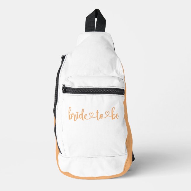 Bride-to-be Compact Peach White Crossbody Bag (Vorderseite)
