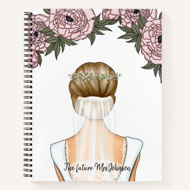 Bride to Be - Future Mrs Notebook (Blonde Bride) Notizbuch (Vorderseite)