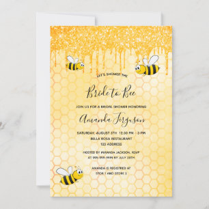 Bride to be gold Glitzer Tropfen Brautparty Einladung