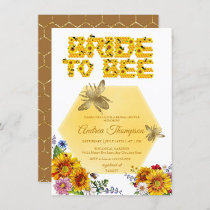 Bride to Bee Aquarellfarbenes Brautparty Einladung