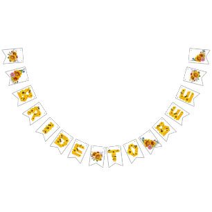 Bride to Bee   Aquarellfarbenes Brautparty Wimpelkette