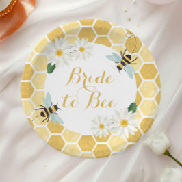 Bride to Bee Brautparty Honigwaben und Gänse Pappteller