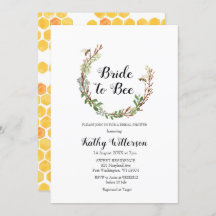 Bride to bee Greenery Brautdusche Einladung