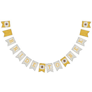 Bride to bee - Honeycomb-extra Bienen Wimpelkette