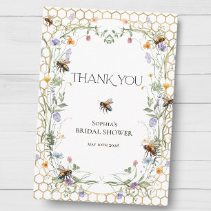 Bride to Bee Wildflower Waben Honig Brautparty Dankeskarte