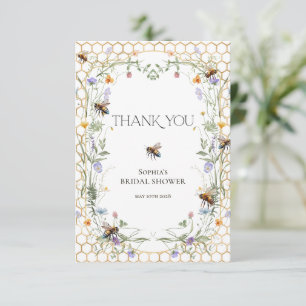 Bride to Bee Wildflower Waben Honig Brautparty Dankeskarte