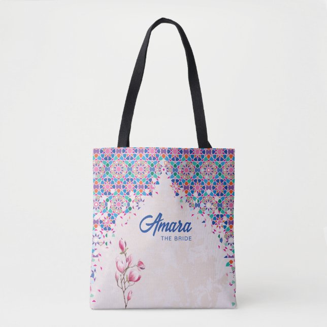 Bride Tote Bag | Farbiger Mosaikbogen (Vorderseite)