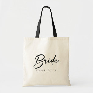 Bride Tote Bag   Modernes Skript Tragetasche