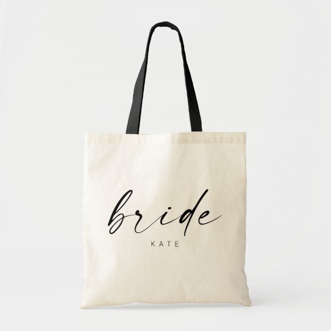 Bride Tote Bag | Modernes Skript Tragetasche (Vorne)