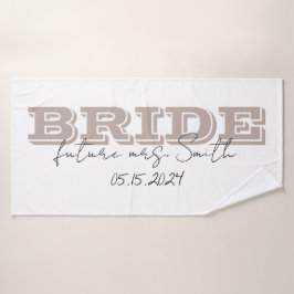 Bride Towel, Personalized Gift Badhandtuch Set