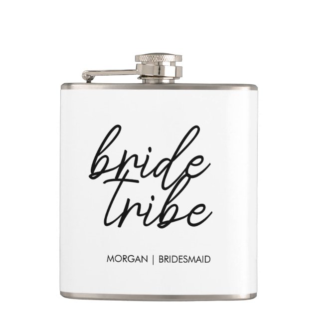 Bride Tribe | Bachelorette Bridesmaid Modern Flachmann (Vorderseite)