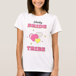 BRIDE TRIBE Bachelorette/Hen bearbeitbarer Name T-Shirt