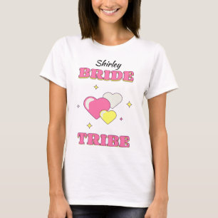 BRIDE TRIBE Bachelorette/Hen bearbeitbarer Name T-Shirt