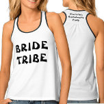 Bride Tribe Bachelorette Schwarz-Weiß Tanktop<br><div class="desc">Ein klassischer schwarz-weißer Brauenstamm t.Shirt für Ihren Junggeselinnen-Abschied. Um den Namen zu ändern oder den Text zu löschen,  klicken Sie auf die Schaltfläche Personalisieren. Denken Sie daran,  beide Seiten zu bearbeiten.</div>