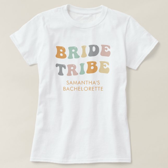 Bride Tribe Bachelorette Weekend Party Retro T-Shirt (Design vorne)