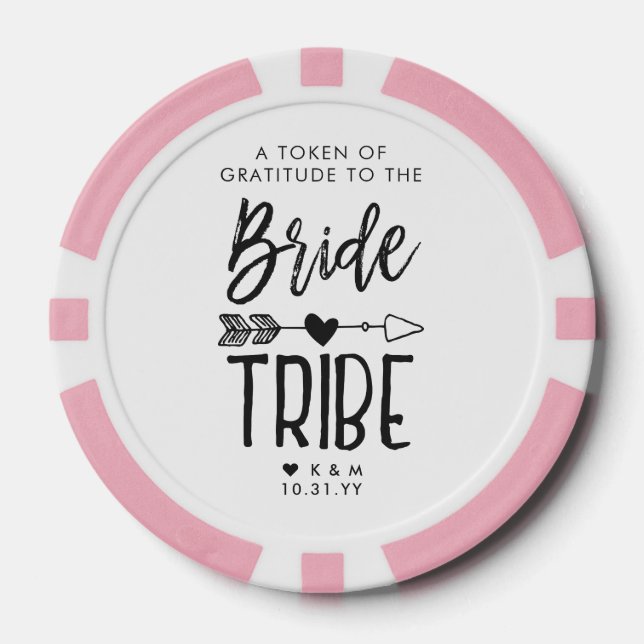 Bride Tribe | Benutzerdefinierte Danksagung Pokerchips (Vorderseite)